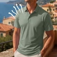 thumbnail image 2 of Men's Summer Casual 3-Button Polo Shirts Solid Color Classic Soft Breathable Fabric Tops, M, 2 of 9