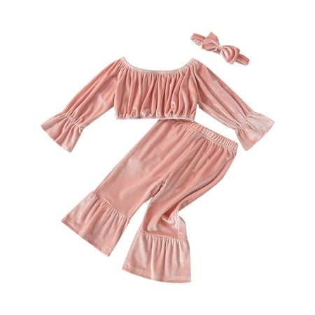 

Outfits for Girls Size 7-8 Blanket Set for Baby Girl Toddler Girls Winter Long Sleeve Tops Pants With Headband 3PCS Outfits Clothes Set For Babys Clothes Kids Clothes Baby Girls