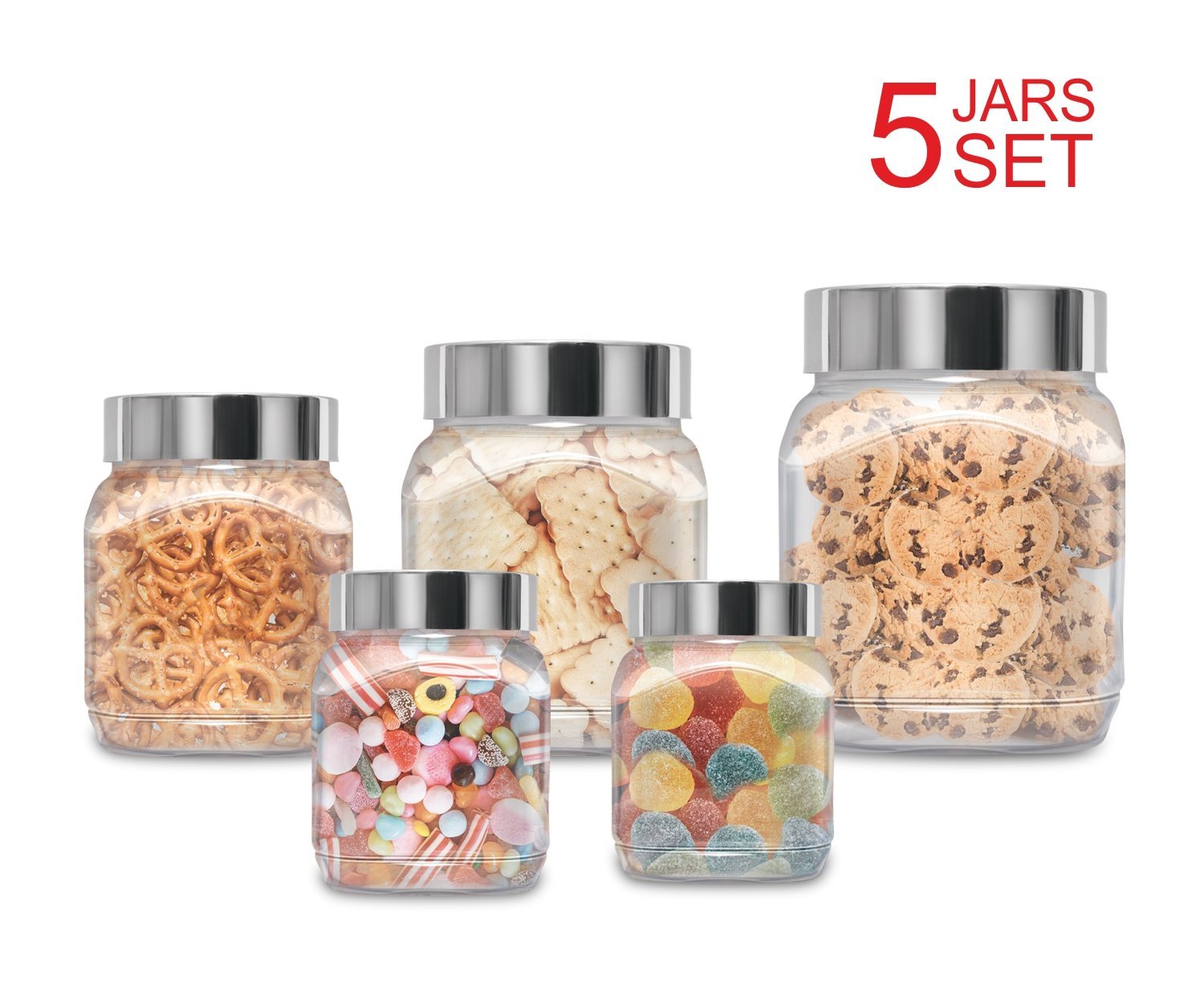 Plastic Jars Set; Milton Food Storage Containers Clear Square