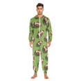 thumbnail image 3 of FORMRS Onesies Pajama for Adults Unisex Hoodie Winter Jumpsuit One Piece Sleepwear, Sizes S-2XL, Game Day Footballs, 3 of 7