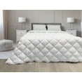 thumbnail image 1 of Geometric Comforter & Sham Bedding Set, Abstract Pastel Toned Pattern with Circles and Rounds Image, 3 pcs Duvet Set Microfiber Filling Quilt, 5 Sizes, Peach Dark Night Blue, by Ambesonne, 1 of 4