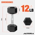 thumbnail image 2 of Mancuernas Hexagonales Altera Set de 2 BRS De Acero Y Forro de Vinil 12 Lbs, 2 of 7