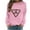 Pink, variant on Pxxlle Valentines Day Sweatshirts for Women Cute Love Heart Graphic Sweatshirt Casual Long Sleeve Round Neck Pullover Tops Khaki XXL