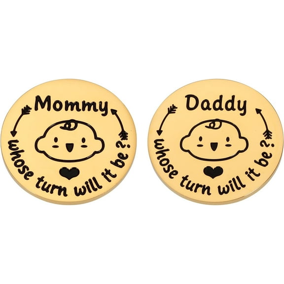 Funny New Gifts for First Time Mom Dad New Parents Decision Coin Expecting Mom Pregnancy Gift for Mommy Daddy Christmas