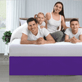 thumbnail image 3 of EASYCOT 800 Thread Count 100% Egyptian Cotton Hotel Quality Luxurious Box Pleated Bed Skirt Easy Fit with&nbsp;16" Drop Length ( Purple , King ), 3 of 6