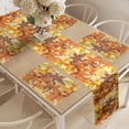 thumbnail image 2 of Ambesonne Island Table Runner & Placemats, Orange Summer Forest Jungle, Placemat 4 pcs + Runner 16"x90", Dark Orange Brown Coral, 2 of 2
