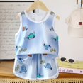 thumbnail image 2 of Toddler Baby Girl 2PCS Short Sleeve Tops Elastic Waist Shorts Outfits Set Girls Summer Set 1-13 Years,3-4 Years, 2 of 7