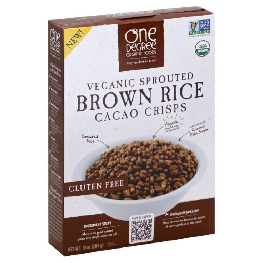 One degree organic foods veganic sprouted brown rice cacao crisps cereal, 10 oz, (pack of 6