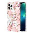 thumbnail image 3 of SaniMore for Apple iPhone 14 Pro Case 6.1-inch, Shockproof TPU Fashion Marble Pattern Cover for iPhone 14 Pro Women Men with Ring Kickstand Holder Clear Bumper Protection Cover, Pink, 3 of 5