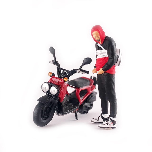 Simulación de motocicleta en miniatura CUTICAT 1:64 Accesorios de decoración rojo