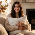thumbnail image 5 of Halloween Sale Clearance!Fall Decorations for Home, 45x45cm Fall Maple Leaf Embroidered Throw Pillow Covers 3 Colors Linen Textured Squares Cushion Covers For Thanksgiving Sofa Decor, 5 of 7