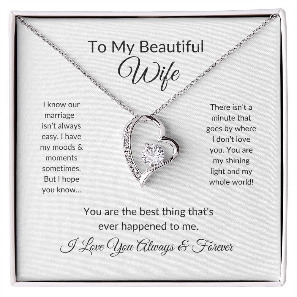 To My Beautiful Wife Heart Necklace A Meaningful Necklace Perfect For Anniversaries Birthdays Valentine V8645 Gold Forever Love Necklace
