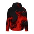 thumbnail image 4 of Miluxas Mens Hoodies Big and Tall Drawstring Causal Long Sleeve 3D Flame Print Graphic Pullover Crewneck Sweatshirts Red, 4 of 5