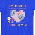 thumbnail image 7 of Minecraft Block Heart My Overworld Wouldn't Be The Same Without You Youth Royal Blue Short Sleeve Crew Neck Tee-Medium, 7 of 7
