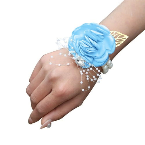 Blue Rose faux Wrist Corsage – buy online or call 07884140471