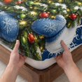 thumbnail image 3 of Cal.King Size Fitted Sheet Set - Blue Christmas 3 Piece Bedding Sets 16" Deep Pocket Fitted Sheet with 2 Pillowcases, Xmas Snowman Tree Snowflake Love Heart Brushed Microfiber Hotel Luxury Bed Sheets, 3 of 9