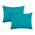 thumbnail image 5 of Chic Home Daya 4 Piece Duvet Cover Set Ruffled Pinch Pleat Design Embellished Zipper Closure Bedding, King, Turquoise, 5 of 5