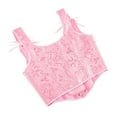 thumbnail image 5 of GILIGEGE Corset Tops for Women Going Out Crop Tops for Women Corset Tops for Women Bustier Lingerie Lace Waist Bodysuit Pink Xs, 5 of 8
