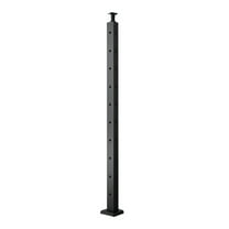 Cable Railing Post, 36x1x2 Inch Corner Post - Stainless Steel, Black, Pre-Drilled L-Shaped Holes, Horizontal/Curved Bracket, Deck & Stair Railing, 1-Pack