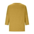 thumbnail image 5 of Jewelreauty Elbow Length Tops for Women Casual Crewneck Basic Tee Shirts Summer Loose Going Out Blouses (XL, Yellow), 5 of 7