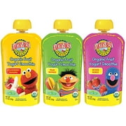Earth's Best Organic Baby Food Sesame Street Organic Fruit Yogurt Smoothie Variety Pack, 4.2 oz, 6 Pack