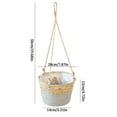 thumbnail image 3 of Wind Rattan Hanging Basket | Wall-Mounted Storage Planter for Indoor & Outdoor Gardening | Green Dill Style Decorative Grass Basket | Includes 1 Basket, 3 of 4