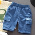 thumbnail image 2 of Zanarzt Toddler Boy Sports Shorts Toddler Boy Shorts Baby Boy Cotton Shorts Soft Casual with Drawstring Boys Clothes for Summer Blue,5-6 Years, 2 of 4