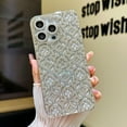 thumbnail image 6 of Electroplating luxury flower phone case, trendy and lightweight luxury, creative, drop-proof all-inclusive protection for iPhone 15 14 13 12 11 Pro Max Phone Case (Silver,iPhone 15 Pro Max), 6 of 8