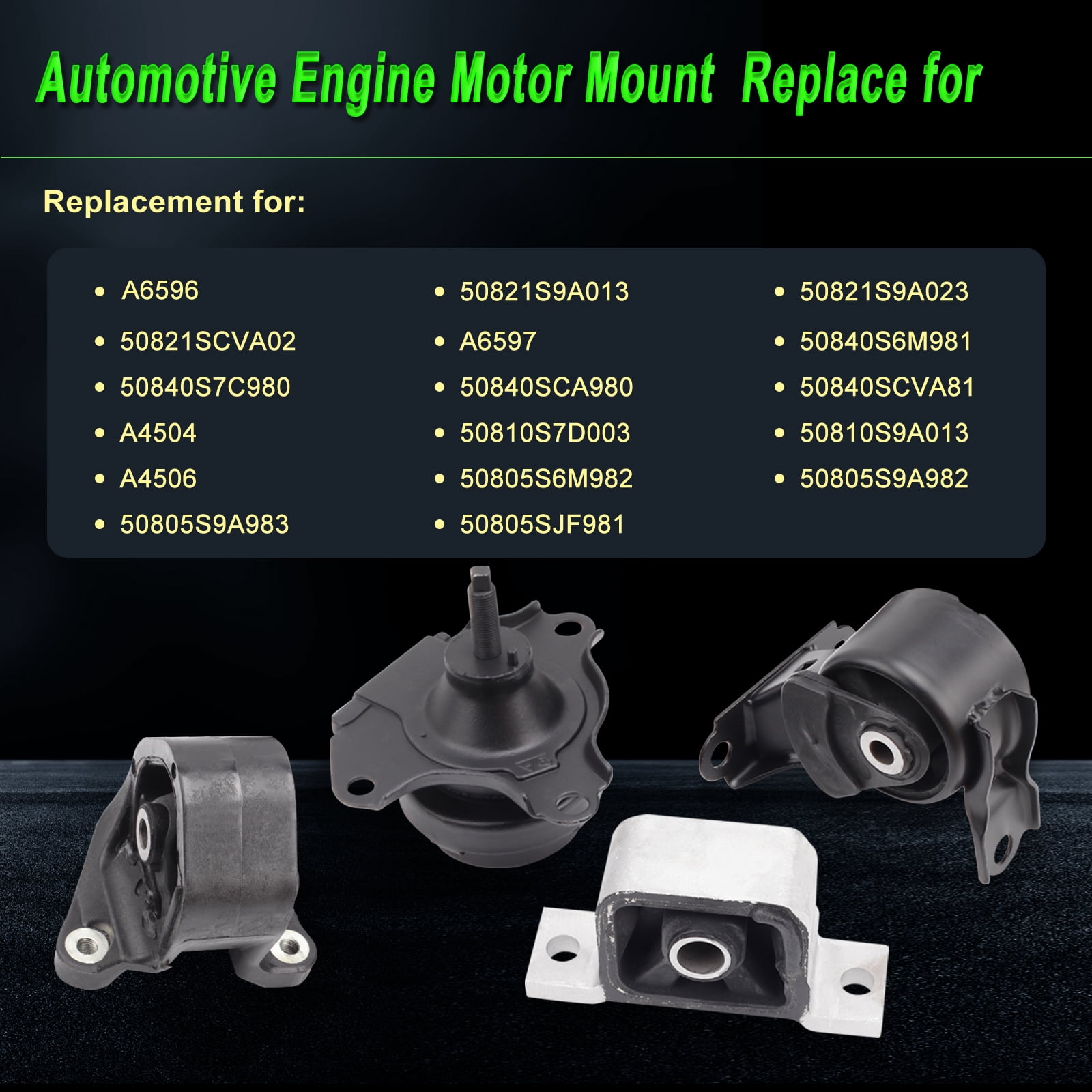 Engine Motor Mount Compatible with 2002-2006 CR-V 2.4L Auto Transmission Replacement for A4504 A6597 A6596 A4506 Set of 4