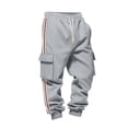 thumbnail image 5 of Men’s Casual Drawstring Waist Cargo Jogger Pants with Side Pockets and Elastic Cuffs Athletic Fit Track Bottoms, 5 of 5