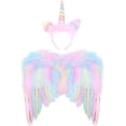 thumbnail image 1 of Ala de Unicornio para Niñas Alas de Ángel Rosadas Alas de Plumas con Diadema de Unicornio Alas de Unicornio de Princesa Accesorios de Disfraces para Niñas Halloween Carnaval Cosplay Favor de Fiesta ER, 1 of 5