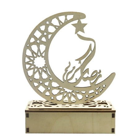 

Mortilo Wooden Ramadan Eid Mubarak Decorations for Home Moon Led Candles Light