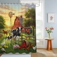 thumbnail image 2 of Bathroom Shower Curtain Farm Animals Cow Pig Chicken Duck Horse Waterproof Shower Curtains with Hooks, Red Apples Tree Bath Curtains Bathtub Curtain Home Decor 36x72in, 2 of 9