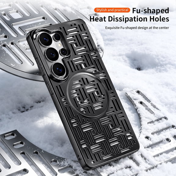 ELEHOLD Electroplated Cooling Case for Samsung Galaxy S26 Ultra, Shockproof Slim Magnetic Protective Cover, Precision Camera Defense, Black