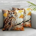 thumbnail image 3 of Orinice Owl Branch Autumn Leaves Graphic Decorative Cushion Throw Pillow Cover Short Plush Aesthetic Decorative 1PC 22x22in, 3 of 5