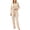 Beige, variant on REDESS Womens Pajama Sets, Lace Trim Cami Top, Belted Robe & Long Pants Loungewear 3 Piece Velvet Pajama Sets for Women