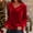 Shirts-Red, variant on Velvet Shirt Women Long Sleeve Casual V Neck Tops Trendy Drop Shoulder Holiday Party Blouses Loose Fitted Solid Tunic Tshirts Winter Fashion Outfits