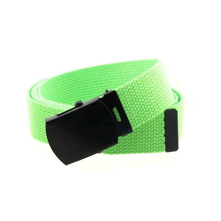 Canvas Web Belt Military Style with Black Buckle and Tip 56 Long Many  Colors (Black) at  Men's Clothing store: Apparel Belts