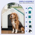 thumbnail image 6 of ModFusion Modern Medium Large Dog Shelter, 34" Outdoor Plastic Dog House with Air Vent and Water Resistance, Blue/White, 6 of 12