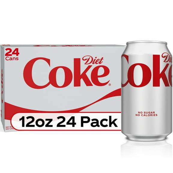 Diet Coke Diet Cola Soda Pop, 12 fl oz Cans, 24 Pack