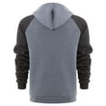 thumbnail image 3 of Fgnfyis Men's Autumn Casual Color Blocked Loose Wool Long Sleeved Hoodie Top Hoodies for Men Grey M, 3 of 5
