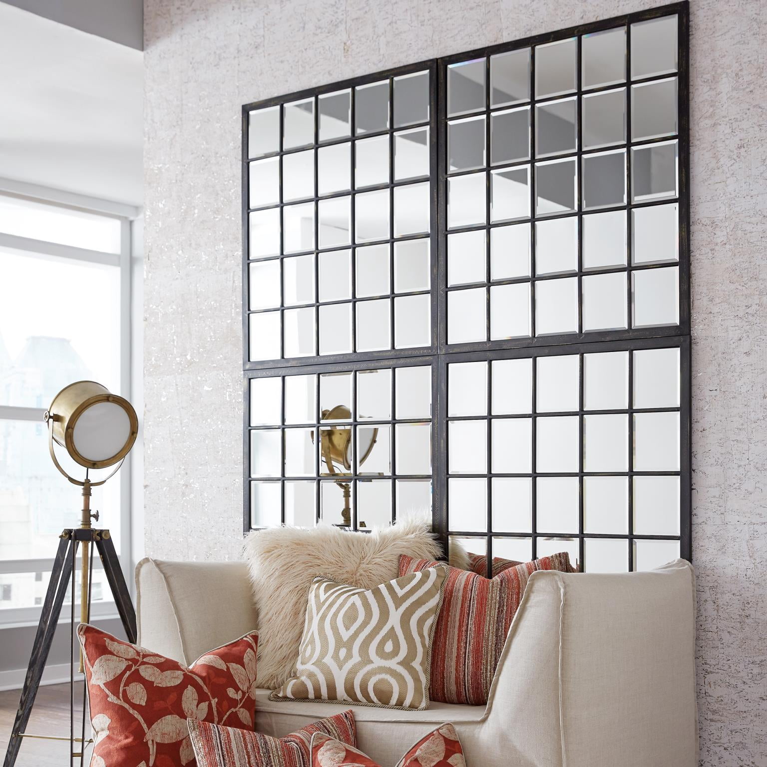 Tyler Dillon Metal Framed Beveled Superior Wall Mirror
