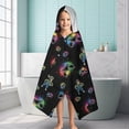 thumbnail image 6 of Multicolor Controllers Games Characters Black Pattern Hooded Bath Towel，60"x35" for Ages 3 To 12 Kids, Quick Dry Lightweight Soft Microfiber Hood Beach Towel Cover Up for Kids, 6 of 7