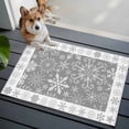 thumbnail image 4 of Winter Snowflakes Washable Small Entryway Area Rugs 2'x3', Christmas Abstract Art Gray Background Low Pile Throw Rug Non-Slip Sturdy Edge Binding Carpet for Front Door Floor Room Entry, 4 of 9