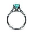 thumbnail image 3 of Oval Black Tone Simulated Paraiba Tourmaline CZ Wedding Ring 925 Sterling Silver Size 8, 3 of 5