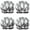 Gray Halloween White, variant on Shower Caps,Gray Halloween Pumpkins Skulls and Bones Waterproof Shower Cap for Women 4 Pieces,Double Reusable Hair Cover for Shower PEVA Elastic Stretch Hem