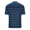 thumbnail image 4 of YFNNUP Mens Summer Shirts Mesh Striped Short Sleeve Shirt Fashion Breathable Golf Tshirt Slim Fit Crewneck Short Sleeve Tee Top Navy XXXL, 4 of 6