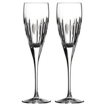 Crystal Champagne Flutes Set of 2 - Ardan Mara Collection - Sparkling Wine Glasses - Modern Vertical Cut Design - Gift Boxed