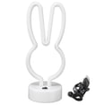 thumbnail image 4 of Lámpara de neón con forma de conejo, luz de neón LED, decoración de mesita de noche, con Base USB/alimentada por batería, Color cálido, 4 of 5