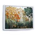 thumbnail image 2 of Designart "Orange Green Trees Canopy Collage I" Landscape Trees Floater Framed Wall Art Living Room, 2 of 7